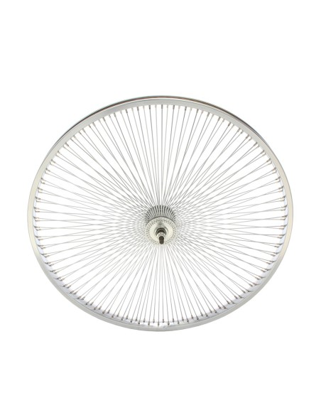 26 Steel Front Wheel 144 Spoke 14g UCP 3/8 Axle Single Wall Chrome.